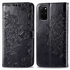 Leather Case Stands Fashionable Pattern Flip Cover Holder for Samsung Galaxy S20 Plus 5G Black