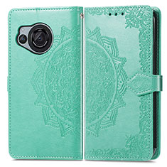 Leather Case Stands Fashionable Pattern Flip Cover Holder for Sharp Aquos R8s Green