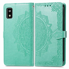 Leather Case Stands Fashionable Pattern Flip Cover Holder for Sharp Aquos wish3 Green