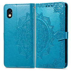 Leather Case Stands Fashionable Pattern Flip Cover Holder for Sony Xperia Ace III Blue