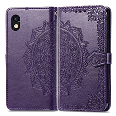 Leather Case Stands Fashionable Pattern Flip Cover Holder for Sony Xperia Ace III SOG08 Purple