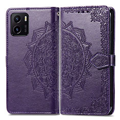Leather Case Stands Fashionable Pattern Flip Cover Holder for Vivo Y32t Rose Gold