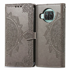 Leather Case Stands Fashionable Pattern Flip Cover Holder for Xiaomi Mi 10i 5G Gray