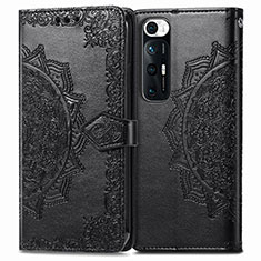 Leather Case Stands Fashionable Pattern Flip Cover Holder for Xiaomi Mi 10S 5G Black