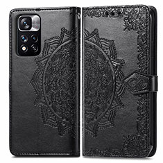 Leather Case Stands Fashionable Pattern Flip Cover Holder for Xiaomi Mi 11i 5G (2022) Black