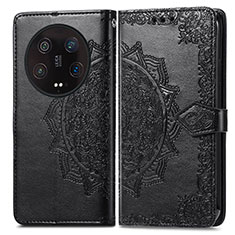 Leather Case Stands Fashionable Pattern Flip Cover Holder for Xiaomi Mi 13 Ultra 5G Black