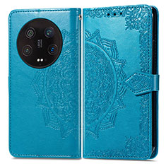 Leather Case Stands Fashionable Pattern Flip Cover Holder for Xiaomi Mi 13 Ultra 5G Blue