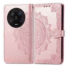 Leather Case Stands Fashionable Pattern Flip Cover Holder for Xiaomi Mi 13 Ultra 5G Rose Gold