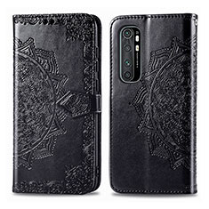 Leather Case Stands Fashionable Pattern Flip Cover Holder for Xiaomi Mi Note 10 Lite Black