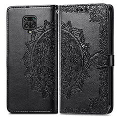 Leather Case Stands Fashionable Pattern Flip Cover Holder for Xiaomi Poco M2 Pro Black