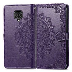 Leather Case Stands Fashionable Pattern Flip Cover Holder for Xiaomi Poco M2 Pro Purple