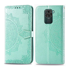 Leather Case Stands Fashionable Pattern Flip Cover Holder for Xiaomi Redmi 10X 4G Green