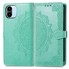 Leather Case Stands Fashionable Pattern Flip Cover Holder for Xiaomi Redmi A1 Green