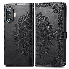 Leather Case Stands Fashionable Pattern Flip Cover Holder for Xiaomi Redmi K40 Gaming 5G Black