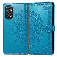 Leather Case Stands Fashionable Pattern Flip Cover Holder for Xiaomi Redmi Note 11 Pro 4G Blue