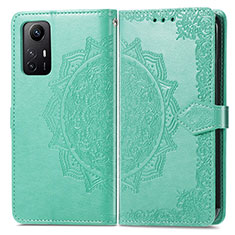 Leather Case Stands Fashionable Pattern Flip Cover Holder for Xiaomi Redmi Note 12S Green