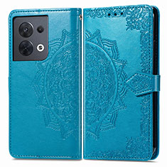 Leather Case Stands Fashionable Pattern Flip Cover Holder for Xiaomi Redmi Note 13 5G Blue