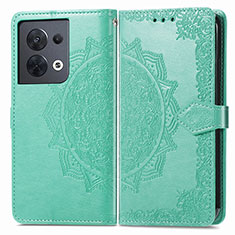 Leather Case Stands Fashionable Pattern Flip Cover Holder for Xiaomi Redmi Note 13 5G Green