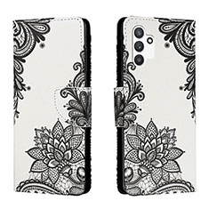 Leather Case Stands Fashionable Pattern Flip Cover Holder H01X for Samsung Galaxy A13 4G Dark Gray