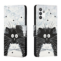 Leather Case Stands Fashionable Pattern Flip Cover Holder H01X for Samsung Galaxy A13 4G Gray