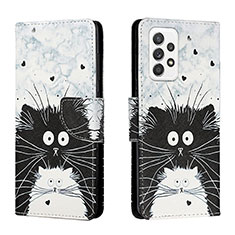 Leather Case Stands Fashionable Pattern Flip Cover Holder H01X for Samsung Galaxy A33 5G Gray