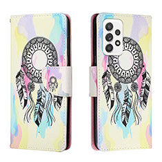 Leather Case Stands Fashionable Pattern Flip Cover Holder H01X for Samsung Galaxy A53 5G Colorful