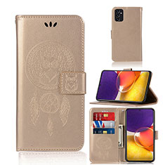 Leather Case Stands Fashionable Pattern Flip Cover Holder JX1 for Samsung Galaxy A05s Gold