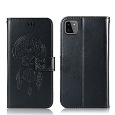 Leather Case Stands Fashionable Pattern Flip Cover Holder JX1 for Samsung Galaxy A22 5G Black