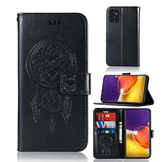 Leather Case Stands Fashionable Pattern Flip Cover Holder JX1 for Samsung Galaxy A82 5G Black