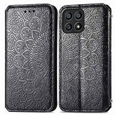 Leather Case Stands Fashionable Pattern Flip Cover Holder S01D for Huawei Honor X30i Black