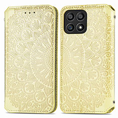 Leather Case Stands Fashionable Pattern Flip Cover Holder S01D for Huawei Honor X30i Gold