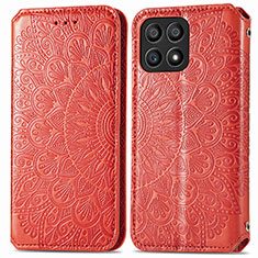 Leather Case Stands Fashionable Pattern Flip Cover Holder S01D for Huawei Honor X30i Red