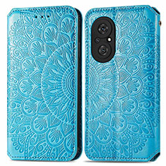 Leather Case Stands Fashionable Pattern Flip Cover Holder S01D for Huawei Nova 9 SE Blue