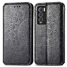 Leather Case Stands Fashionable Pattern Flip Cover Holder S01D for Realme GT Master Explorer 5G Black