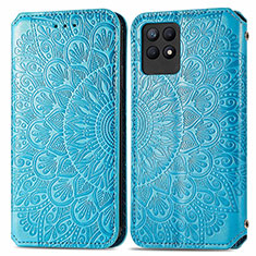 Leather Case Stands Fashionable Pattern Flip Cover Holder S01D for Realme Narzo 50 4G Blue