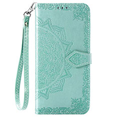 Leather Case Stands Fashionable Pattern Flip Cover Holder S01D for Samsung Galaxy A02 Green