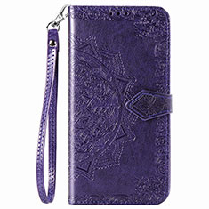 Leather Case Stands Fashionable Pattern Flip Cover Holder S01D for Samsung Galaxy A02 Purple