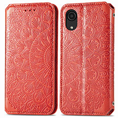 Leather Case Stands Fashionable Pattern Flip Cover Holder S01D for Samsung Galaxy A03 Core Red