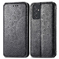 Leather Case Stands Fashionable Pattern Flip Cover Holder S01D for Samsung Galaxy A05s Black