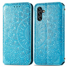 Leather Case Stands Fashionable Pattern Flip Cover Holder S01D for Samsung Galaxy A13 5G Blue