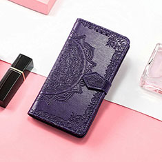 Leather Case Stands Fashionable Pattern Flip Cover Holder S01D for Samsung Galaxy F13 4G Purple