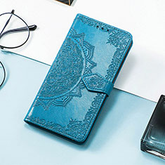 Leather Case Stands Fashionable Pattern Flip Cover Holder S01D for Samsung Galaxy M13 4G Blue