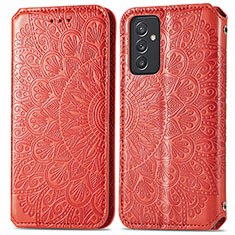 Leather Case Stands Fashionable Pattern Flip Cover Holder S01D for Samsung Galaxy M54 5G Red