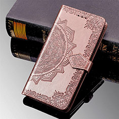 Leather Case Stands Fashionable Pattern Flip Cover Holder S01D for Samsung Galaxy S24 Ultra 5G Pink