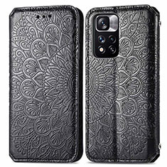 Leather Case Stands Fashionable Pattern Flip Cover Holder S01D for Xiaomi Mi 11i 5G (2022) Black