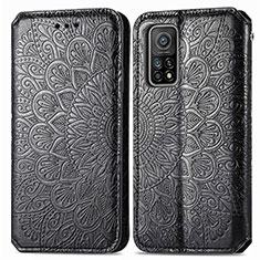 Leather Case Stands Fashionable Pattern Flip Cover Holder S01D for Xiaomi Redmi K30S 5G Black