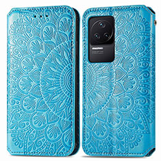 Leather Case Stands Fashionable Pattern Flip Cover Holder S01D for Xiaomi Redmi K50 5G Blue