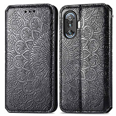 Leather Case Stands Fashionable Pattern Flip Cover Holder S01D for Xiaomi Redmi K50 Gaming 5G Black