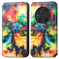 Leather Case Stands Fashionable Pattern Flip Cover Holder S02D for Huawei Honor Magic3 5G Mixed