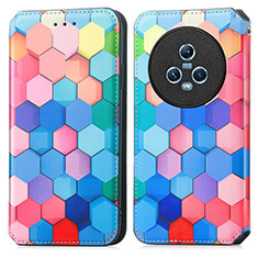 Leather Case Stands Fashionable Pattern Flip Cover Holder S02D for Huawei Honor Magic5 5G Colorful